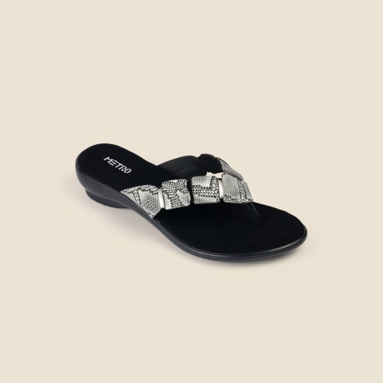 Women Black Casual Slippers