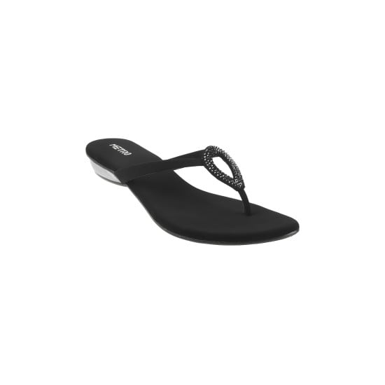 Women Black Casual Slippers