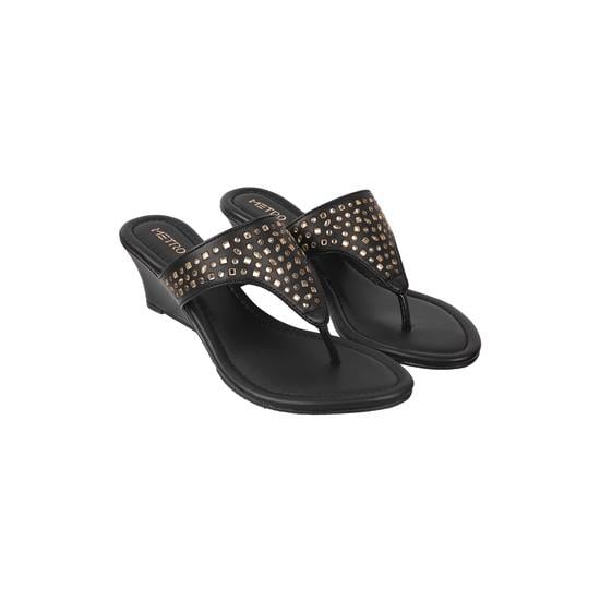 Women Black Casual Slippers