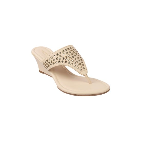 Women Beige Casual Slippers