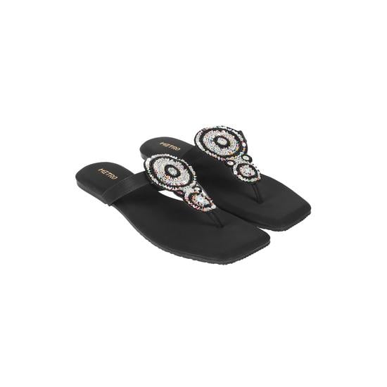 Women Black Casual Slippers