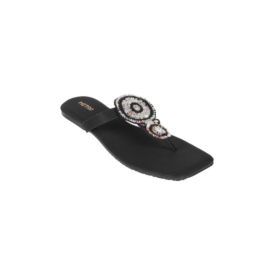 Women Black Casual Slippers