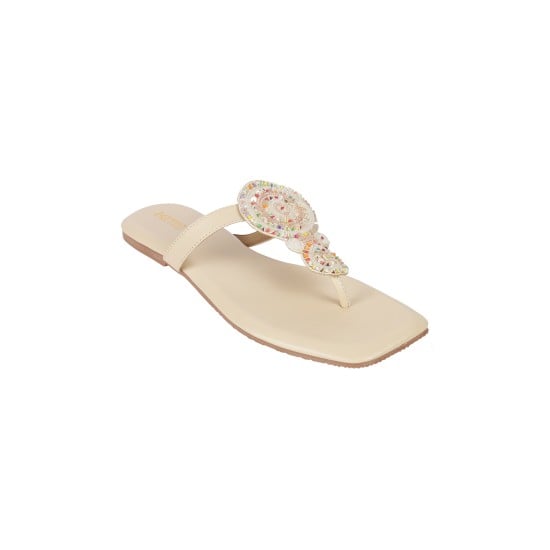 Women Beige Casual Slippers