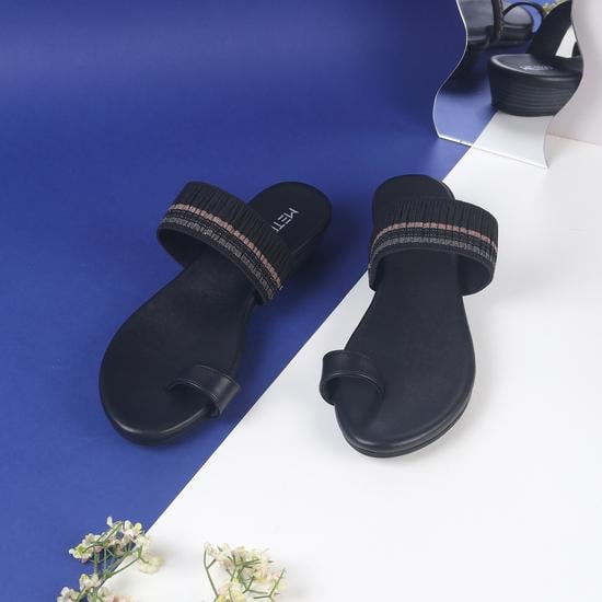 Women Black Casual Slip Ons