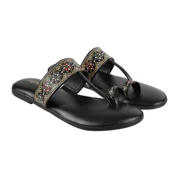 Metro Women Black Casual Slippers(SKU: 32-9856-34-36)