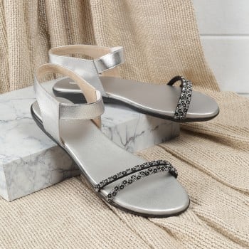 Walkway Women Silver Casual Sandals(SKU: 33-1046-27-37)