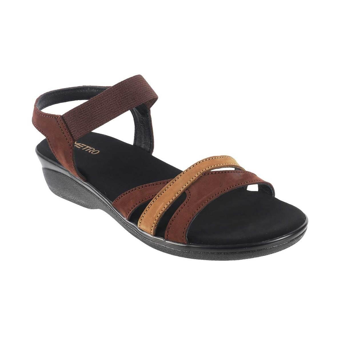 Buy Metro Women Synthetic Bronze Stiletto Sandals online