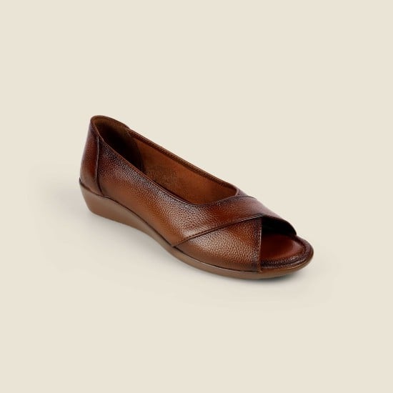Women Rust Casual Peep Toes