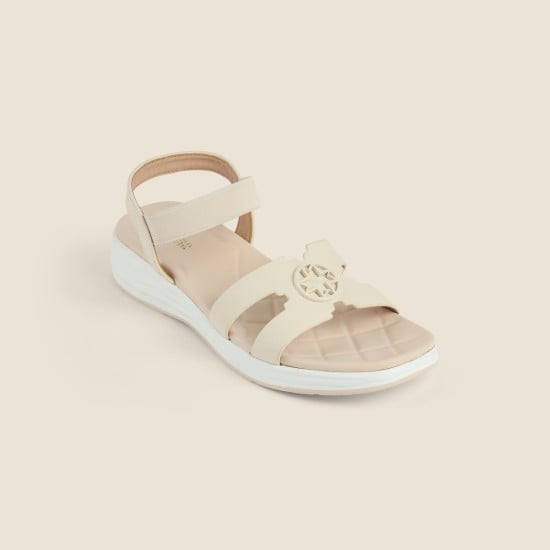 Women Beige Casual Sandals