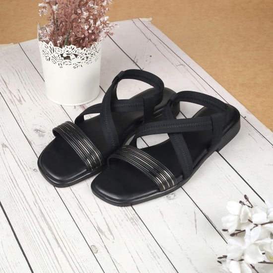 Women Black Casual Sandals
