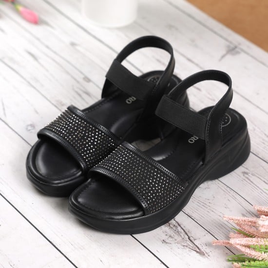 Women Black Casual Sandals