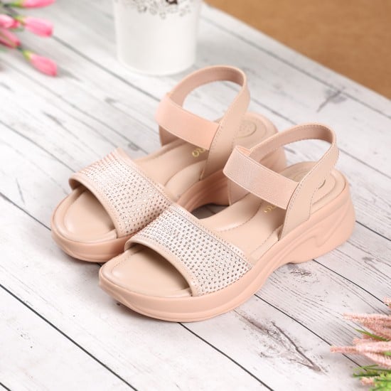 Women Peach Casual Sandals