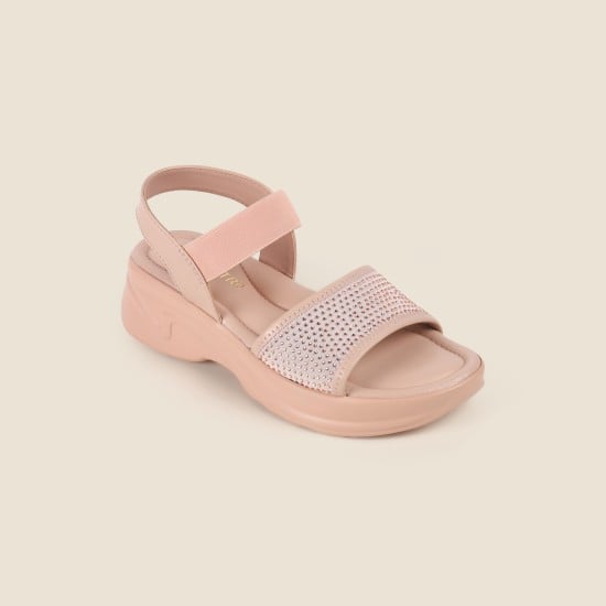 Women Peach Casual Sandals