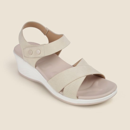 Women Beige Casual Sandals