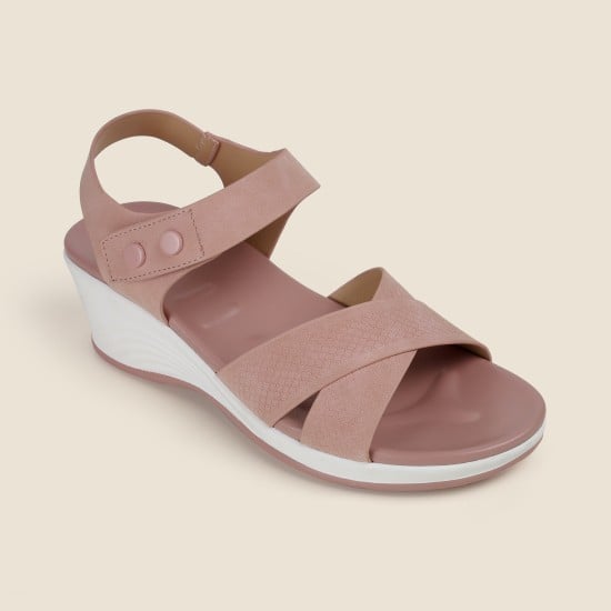 Women Peach Casual Sandals