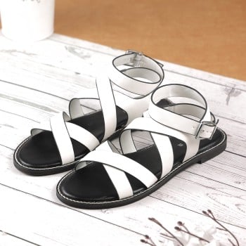 Metro Women White Casual Gladiators(SKU: 33-1177-16-40)