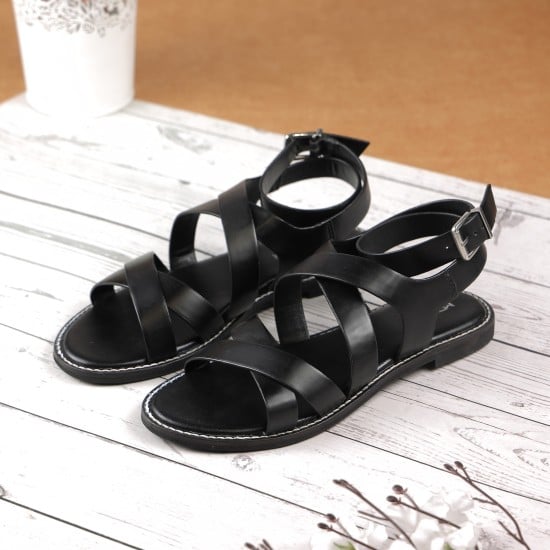 Women Black Casual Gladiators