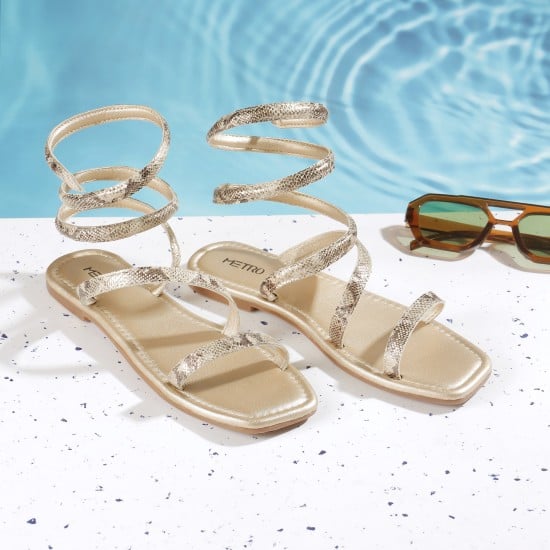 Women Gold Casual Gladiators