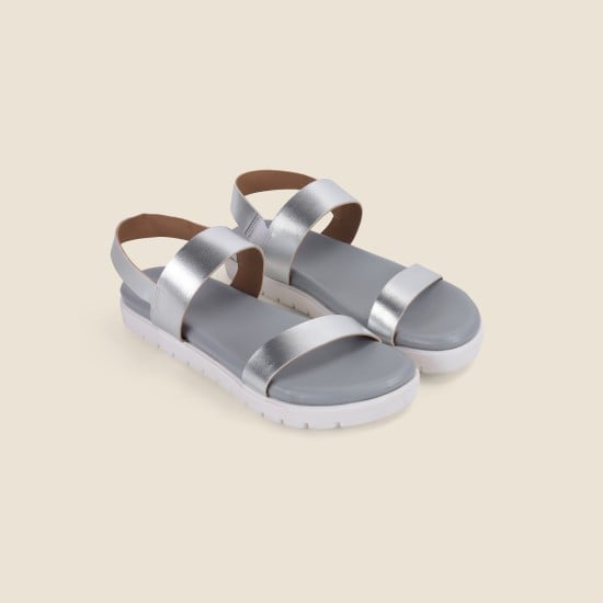 Women Silver Casual Sandals