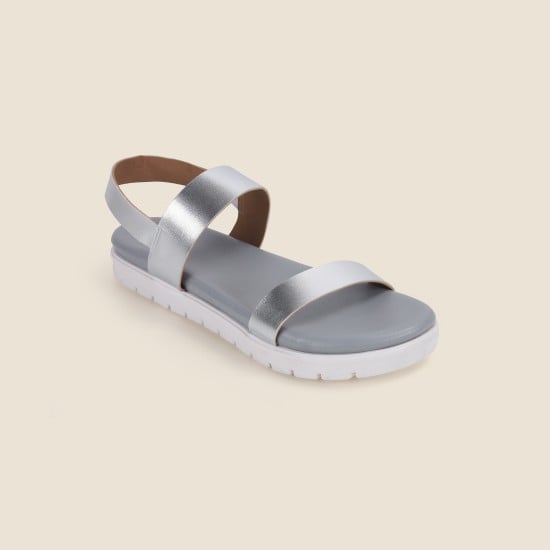 Women Silver Casual Sandals