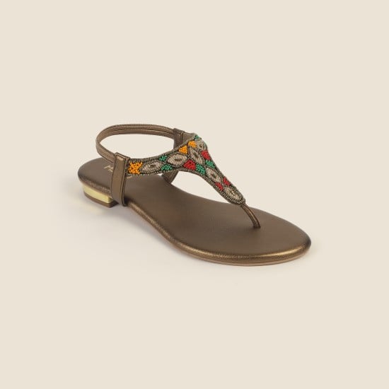 Women Antic-gold Casual Sandals