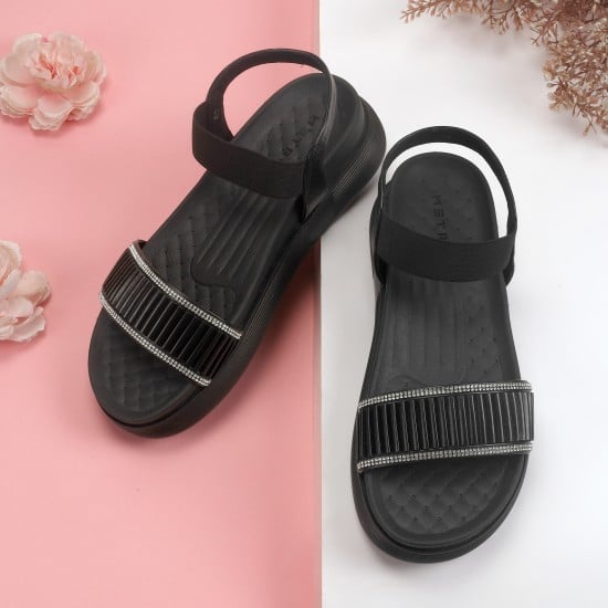 Women Black Casual Sandals