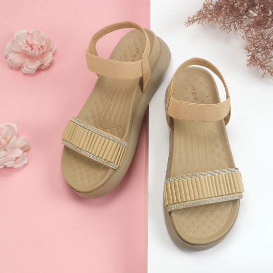 Women Beige Casual Sandals
