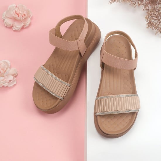 Women Peach Casual Sandals