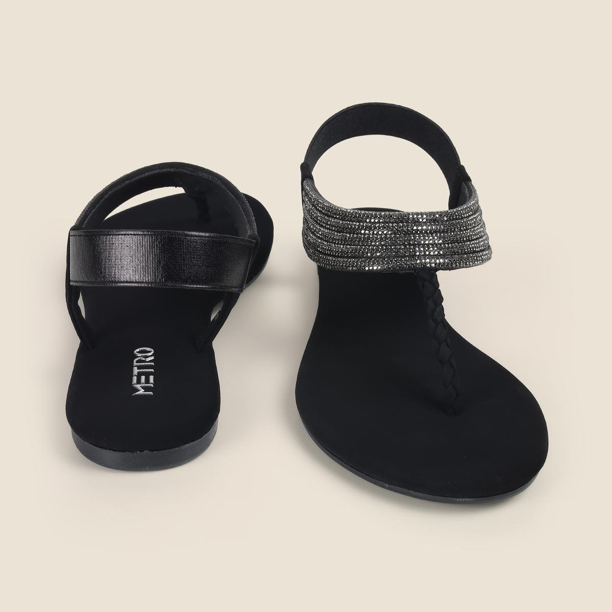 Metro Women Black Casual Sandals(SKU: 33-1205-11-36) Metro Women Black Casual Sandals(SKU: 33-1205-11-36)