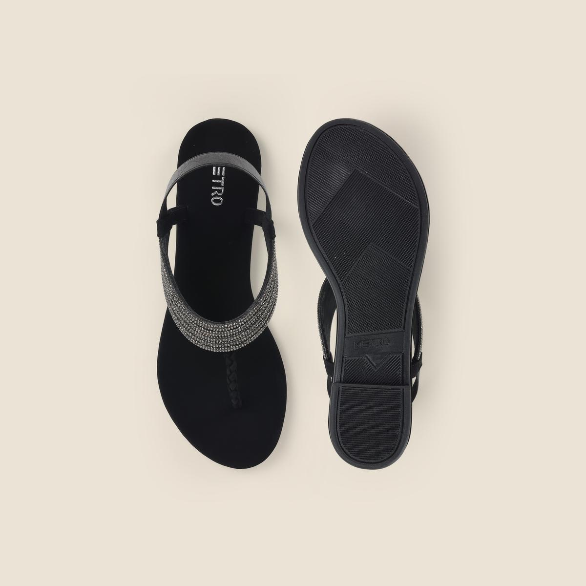 Metro Women Black Casual Sandals(SKU: 33-1205-11-36) Metro Women Black Casual Sandals(SKU: 33-1205-11-36)