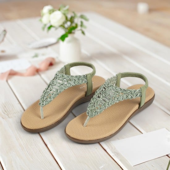Women Green Casual Sandals