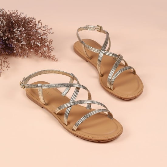 Women Gold Casual Gladiators