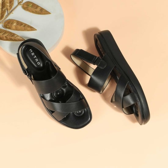 Women Black Casual Sandals