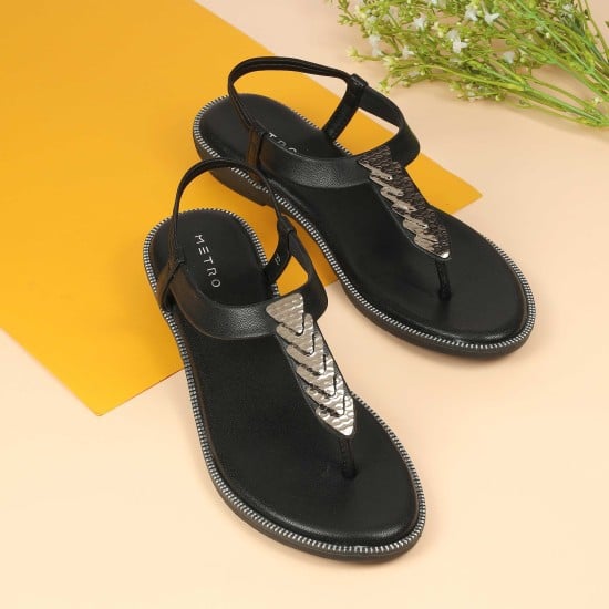 Women Black Casual Sandals