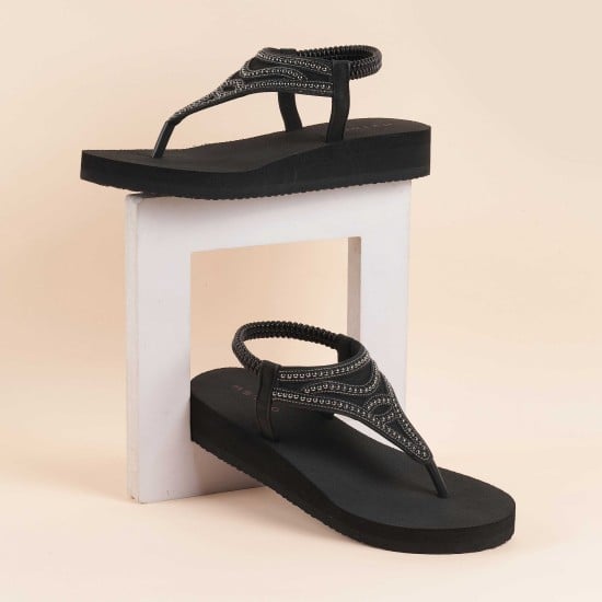 Women Black Casual Sandals