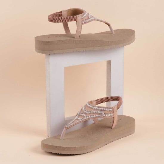 Women Peach Casual Sandals