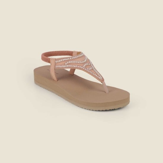 Women Peach Casual Sandals