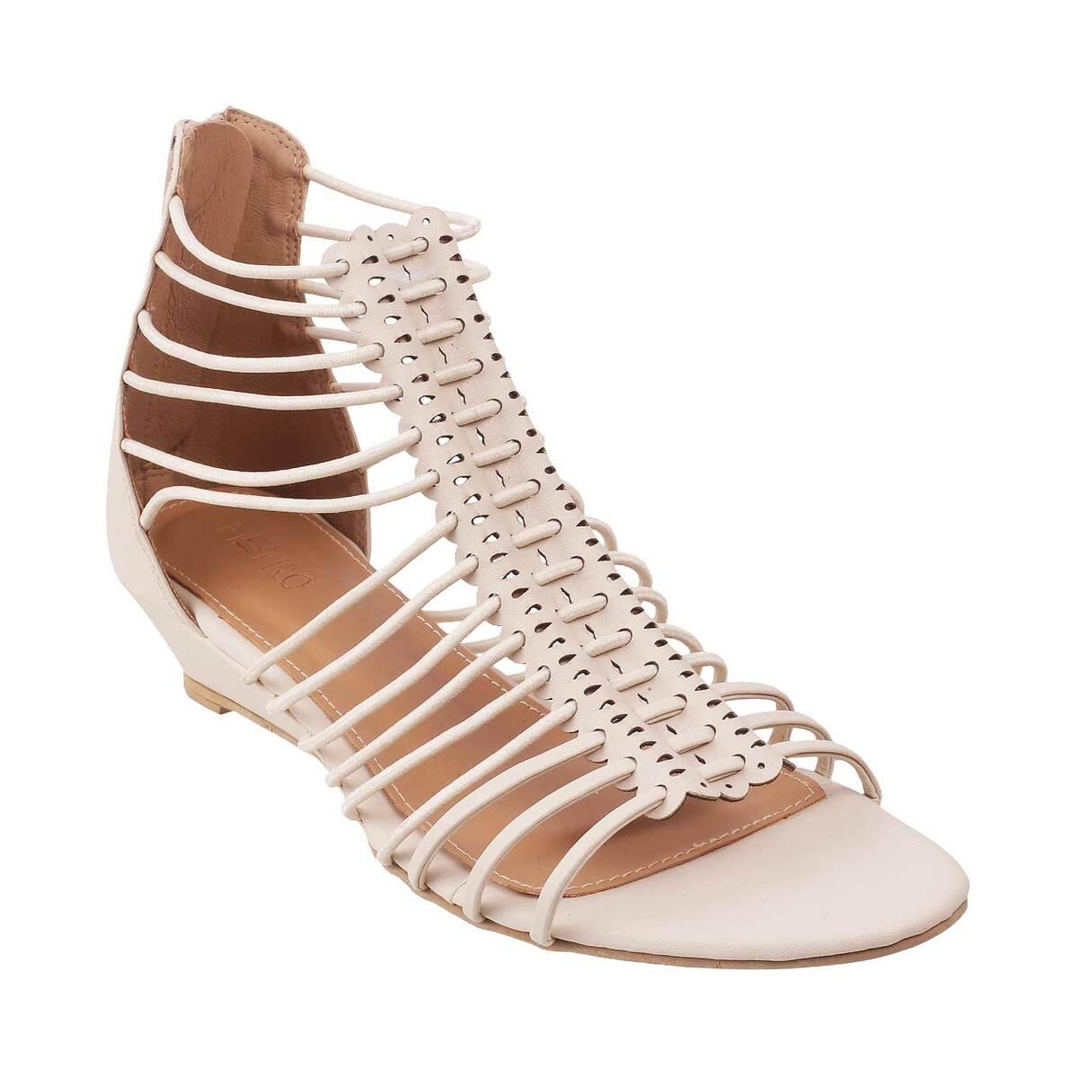 Buy Women Beige Casual Gladiators Online | SKU: 33-1405-20-36-Metro Shoes
