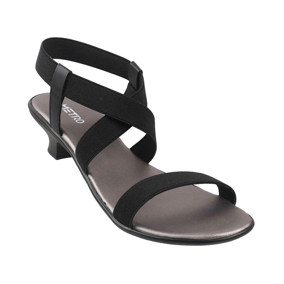 ladies black casual sandals