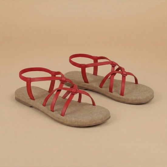 Women Red Casual Sandals