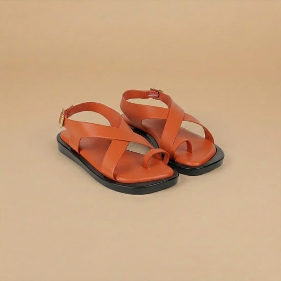 Women Orange Casual Sandals