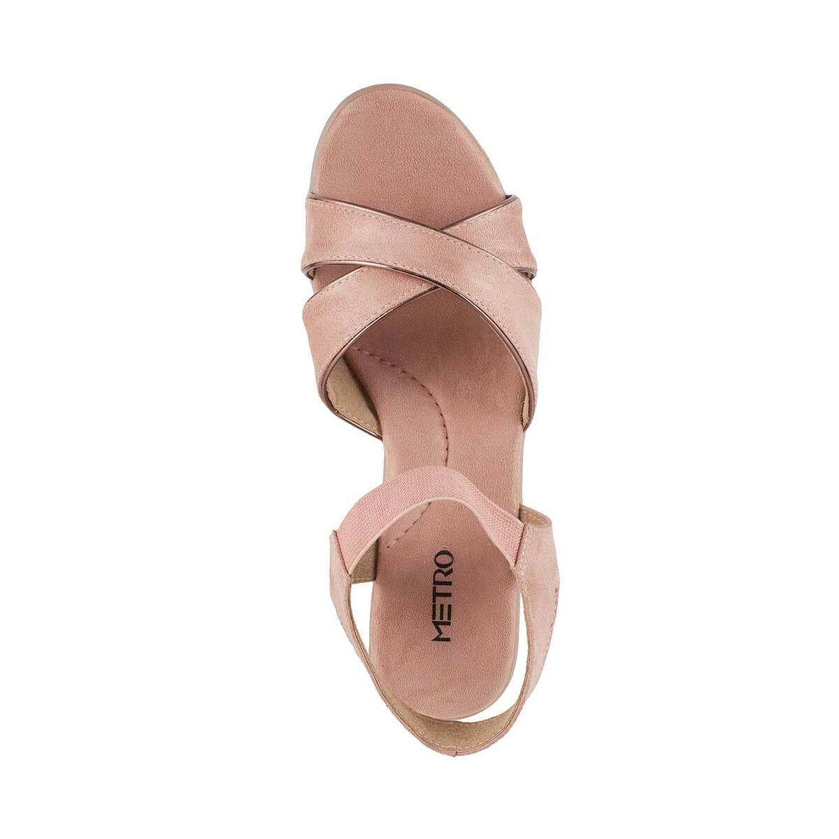 metro solid peach sandals