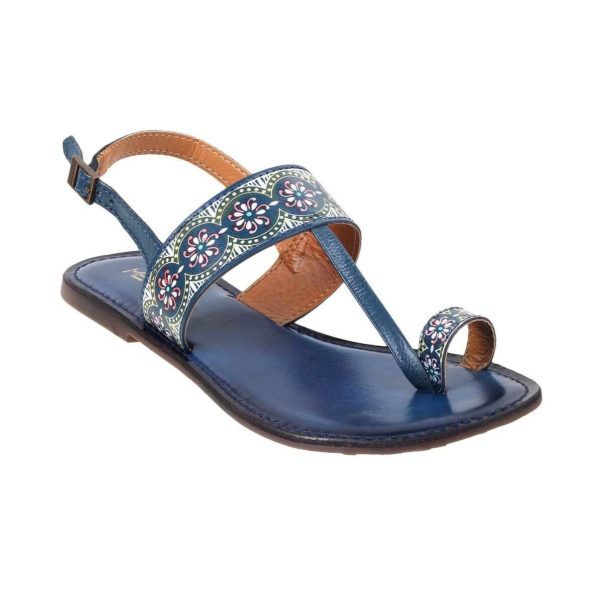 Cleo Blue Casual Flat Sandal for Women