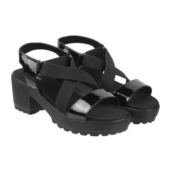 Walkway Women Black-pat Casual Sandals(SKU: 33-317-31-39)