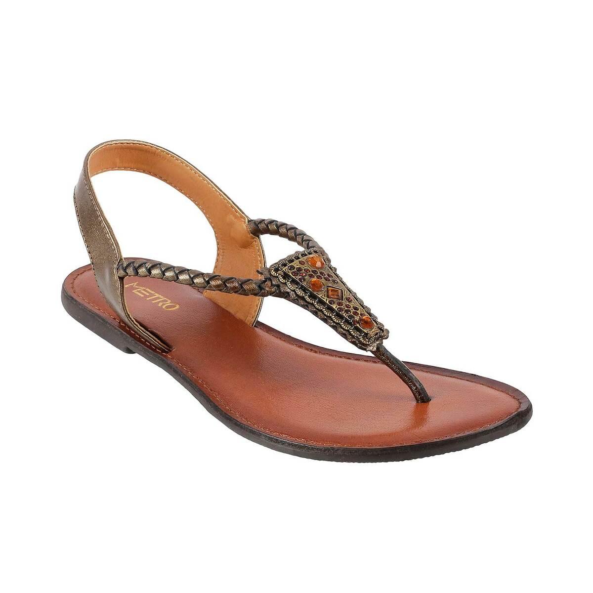 Buy Mochi Women Bronze Casual Sandals Online