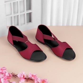 Walkway Women Maroon Casual Sandals(SKU: 33-752-44-37)