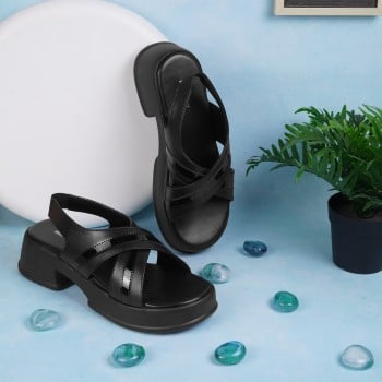 Walkway Women Black Casual Sandals(SKU: 33-823-11-38)