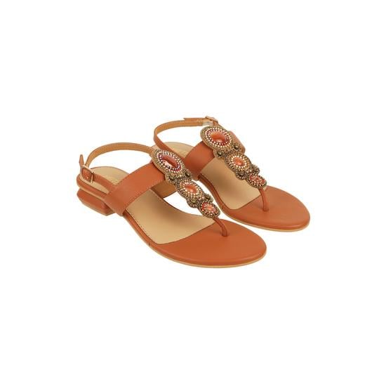 Women Tan Ethnic Sandals