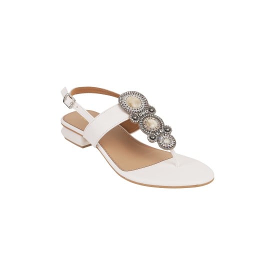 Women White Ethnic Sandals
