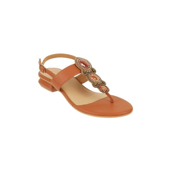 Women Tan Ethnic Sandals